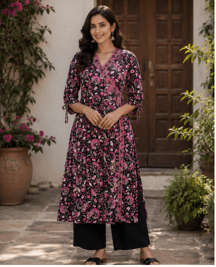Midnight Blossom Kurta Set