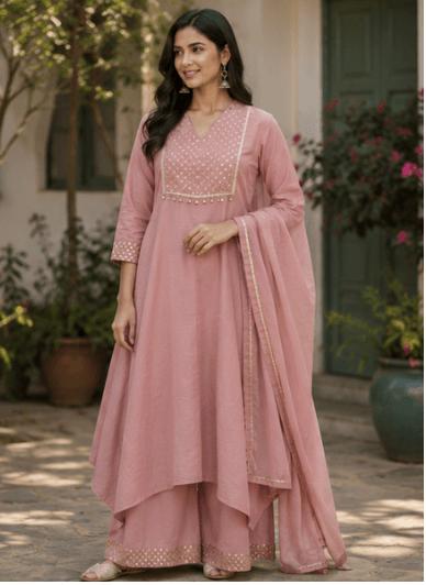 Rose Dust Anarkali Set