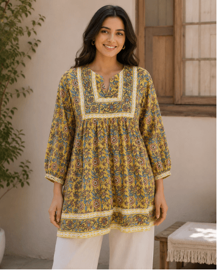 Olive Printed Top