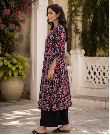 Midnight Blossom Kurta Set — view 2