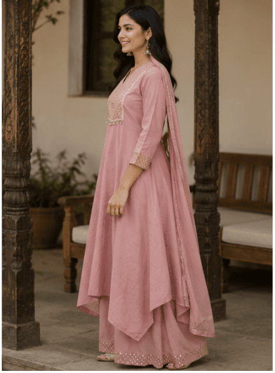 Rose Dust Anarkali Set — view 2