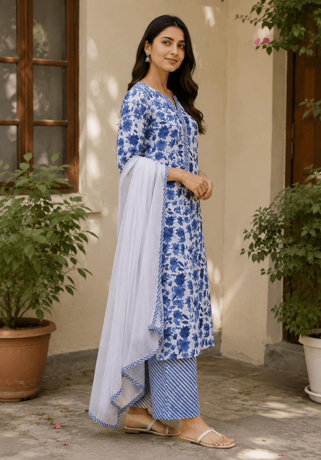 Indigo Meadow Kurta Set