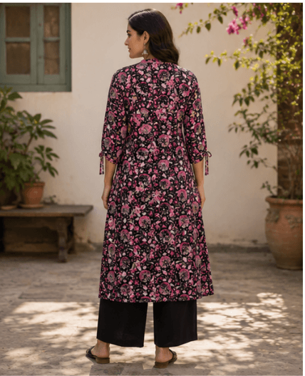 Midnight Blossom Kurta Set — view 3