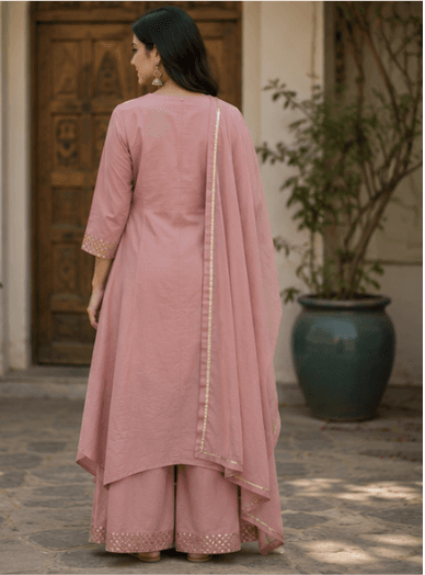 Rose Dust Anarkali Set — view 3