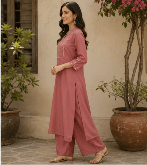 Rosewood Classic Kurta Set — view 3