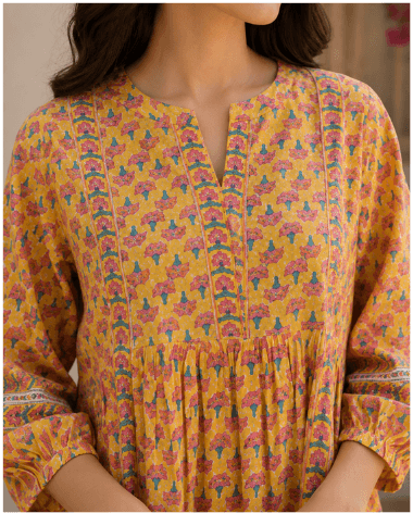 Mustard Printed Top — view 3