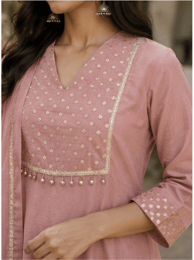 Rose Dust Anarkali Set — view 4