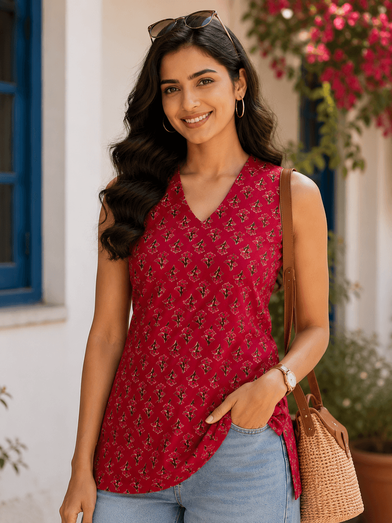 Ruby Bloom Sleeveless Top