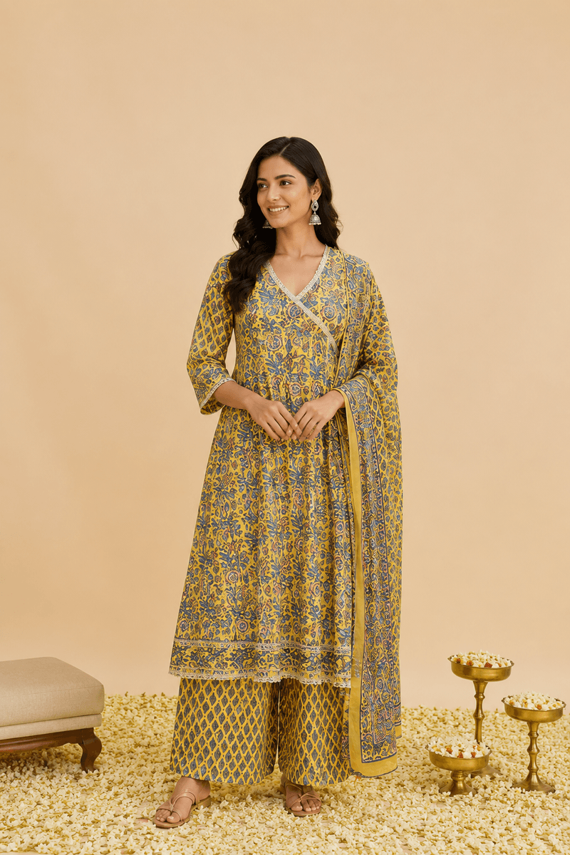 Golden Heritage Floral Suit Set