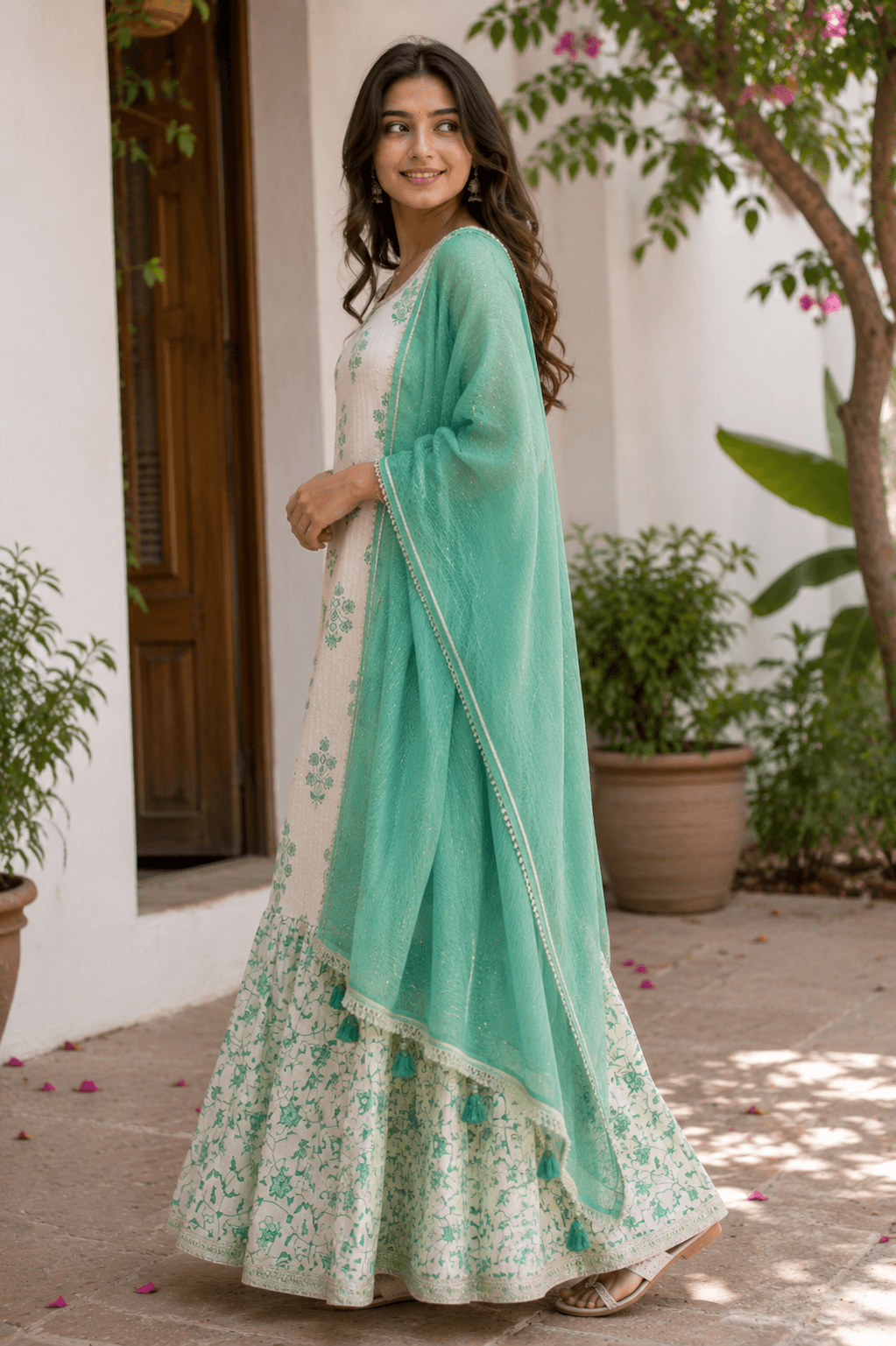 Mint Green Sharara Set
