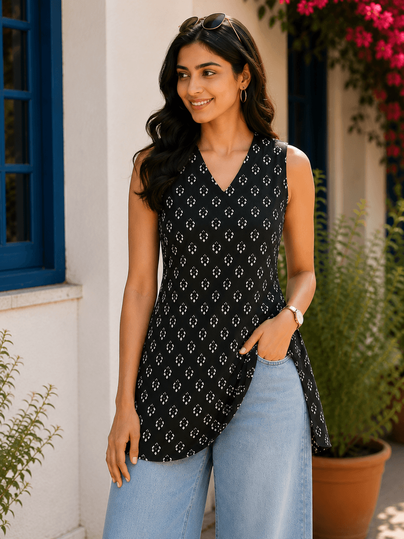 Black Jasmine Sleeveless Top