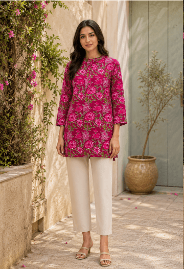 Berry Printed Top