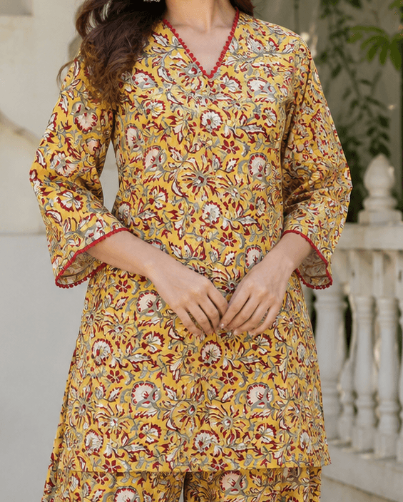 Mustard Printed Co-ord Set