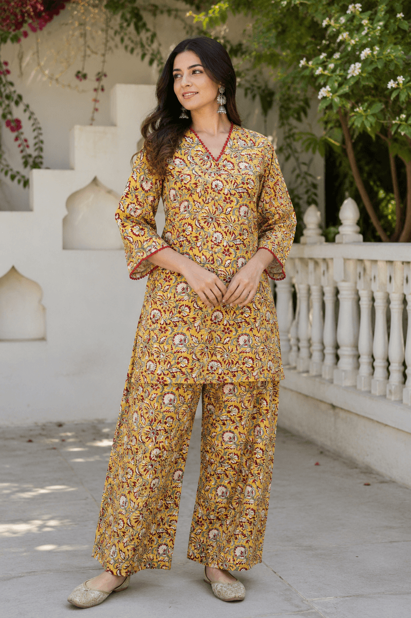 Mustard Printed Co-ord Set