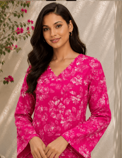 Pink Floral Corset Top