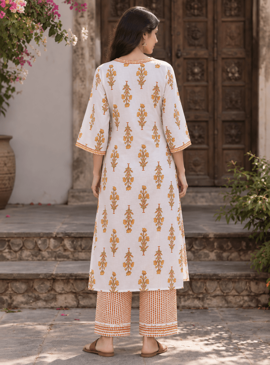 Mustard Bloom Kurta Set