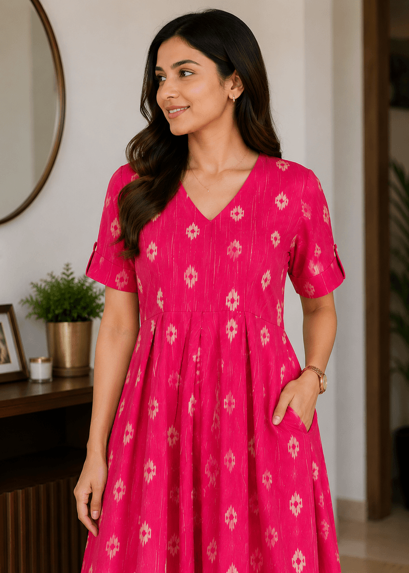 Rosé Radiance Cotton Dress