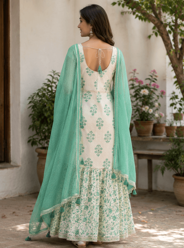 Mint Green Sharara Set