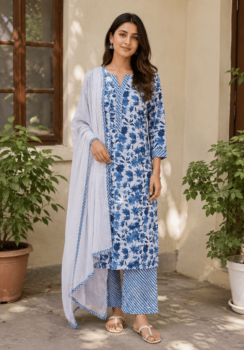 Indigo Meadow Kurta Set