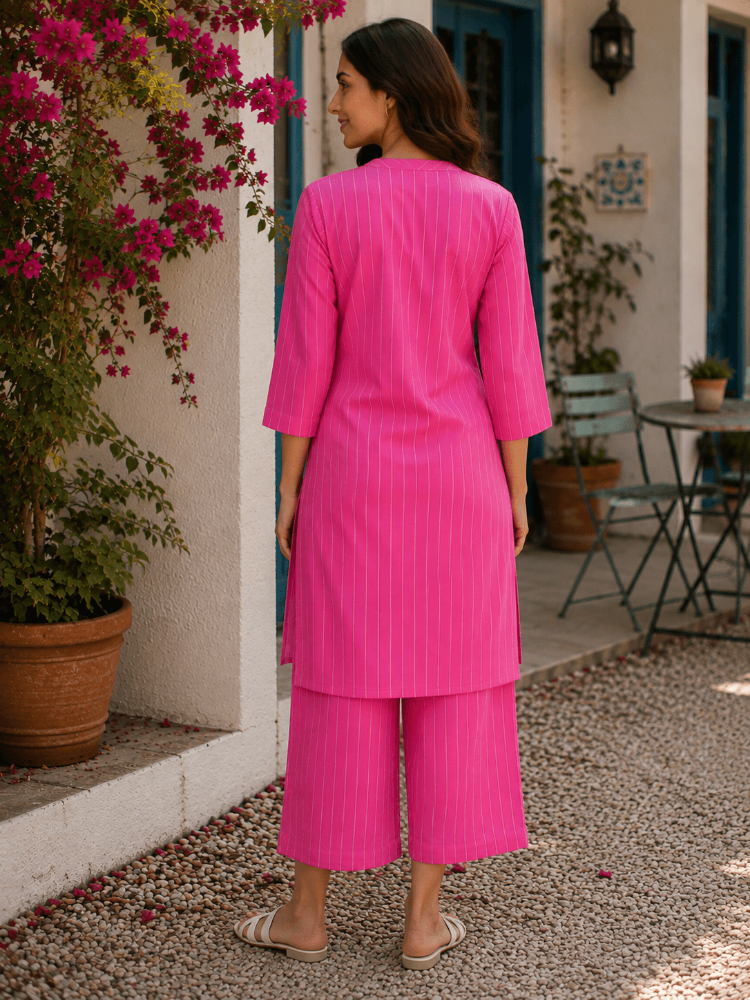 Pink Striped Co-ord Set