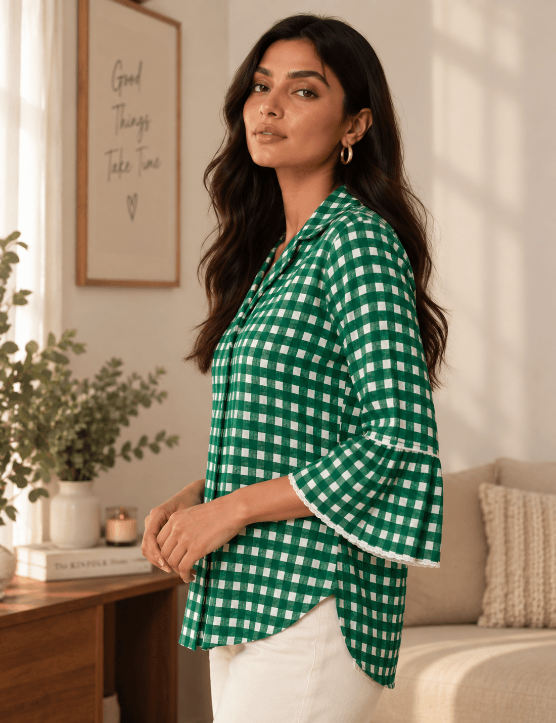 Green Checked Shirt
