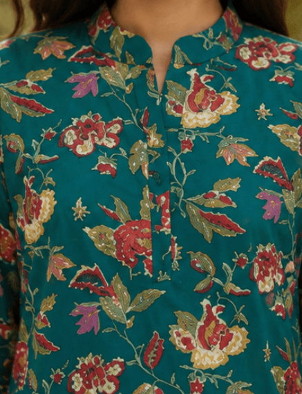 Teal Floral Co-ord Set