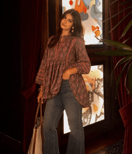 Rust Printed Top