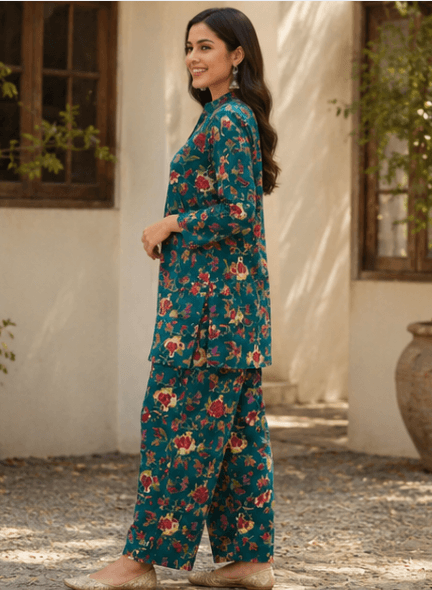 Teal Floral Co-ord Set