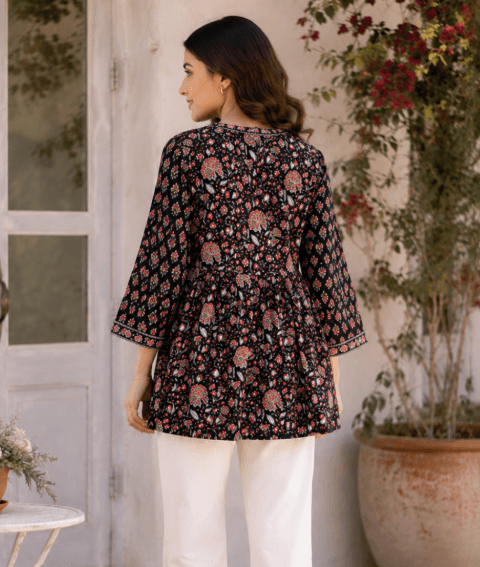 Black Floral Top