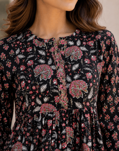 Black Floral Top