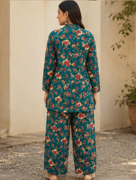 Teal Floral Co-ord Set