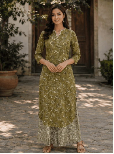 Olive Kurta Set