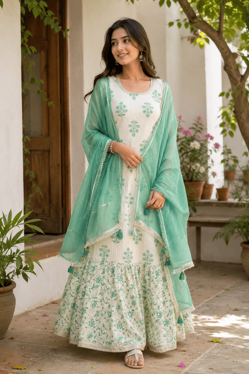Mint Green Sharara Set