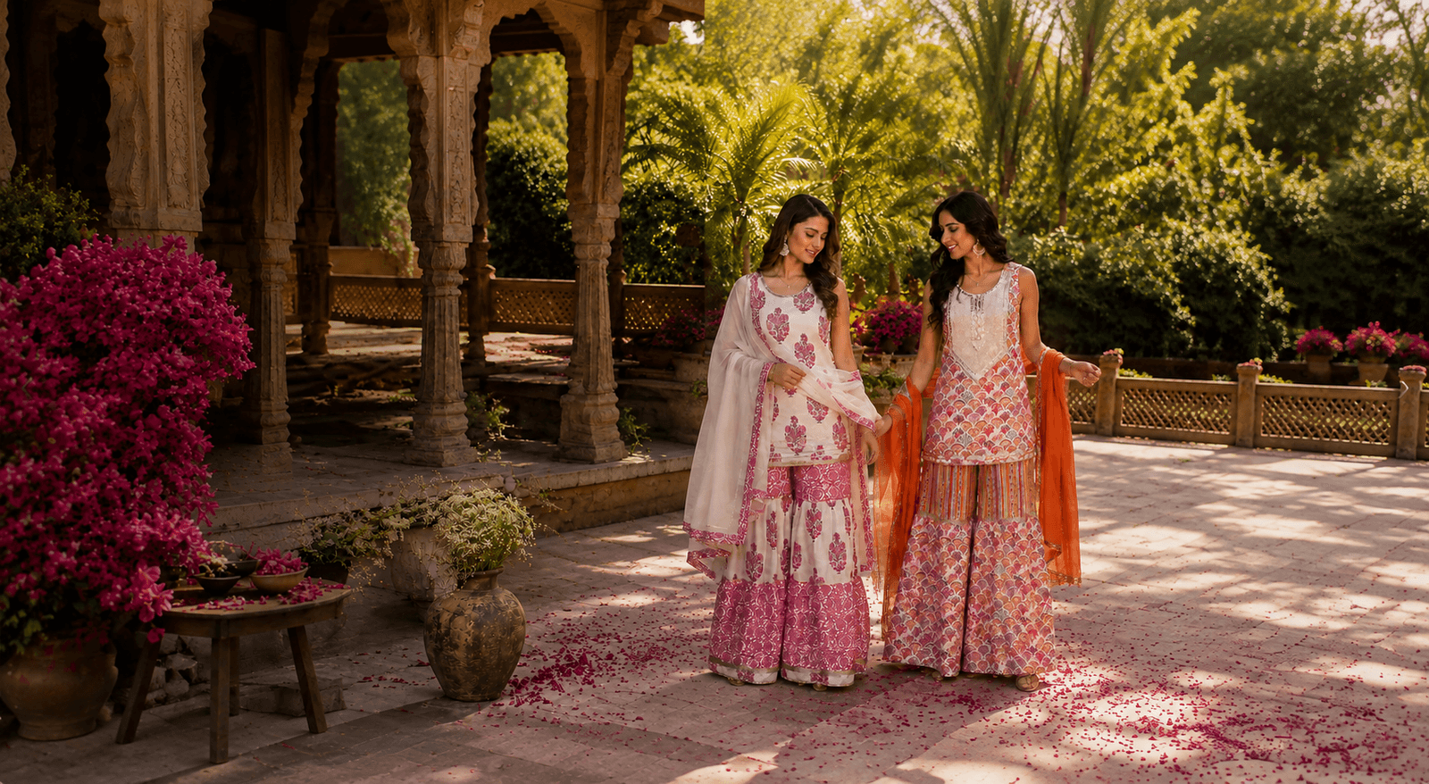 Festive sharara sets, handcrafted by ShreeFab