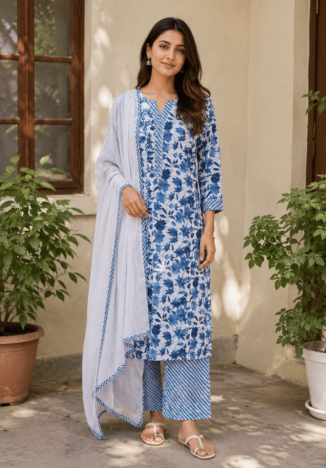 Indigo Meadow Kurta Set